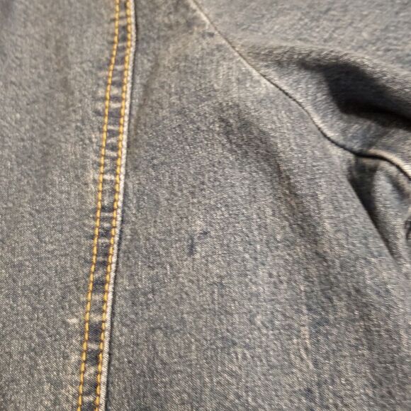 Nancy Bolen By City Girl Womens 16 Denim Jacket Egyptian Embroidered Mid Length - Picture 11 of 12